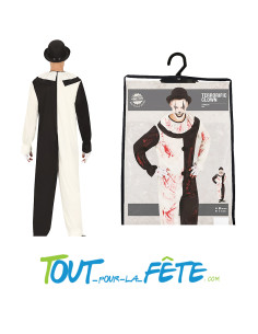 Déguisement de clown terrifiant blanc et noir taille 14/16 ans 2