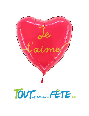 Ballon aluminium coeur double face " je t'aime mon amour"