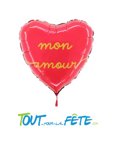 Ballon aluminium coeur double face " je t'aime mon amour" 2