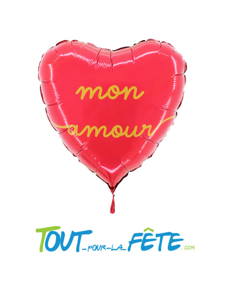 Ballon aluminium coeur double face " je t'aime mon amour"
