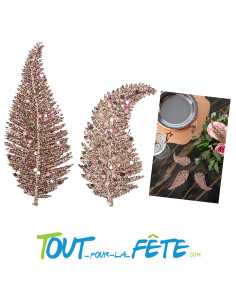 Sachet de 6 petites feuilles pailletées rose gold 2
