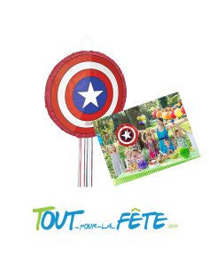 Pinata à tirer Marvel Captain america bouclier 45 x 45 cm 2