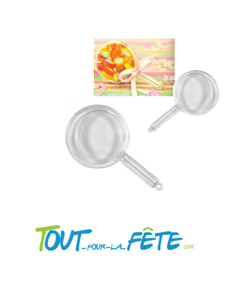 Contenant pour dragées forme sucette 10cm x 6cm x 2cm