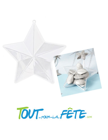 Contenant pour dragées forme étoile 7.5cm x 7.5cm x 3cm