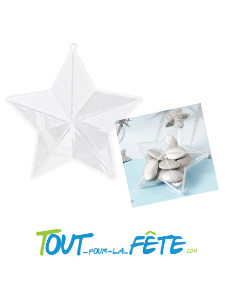 Contenant pour dragées forme étoile 7.5cm x 7.5cm x 3cm
