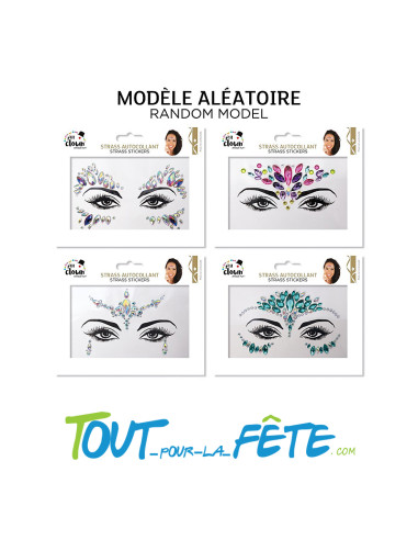 Strass autocollant pour visage ( modèle aléatoire )