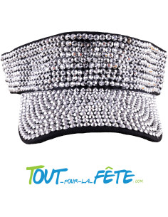 Casquette visière avec strass argent adulte 2