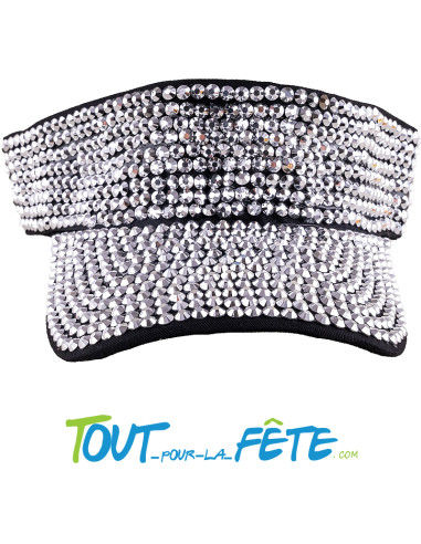 Casquette visière avec strass argent adulte