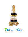 Ballon aluminium bouteille de champagne à poser " Bonne année " noir et or 113cm