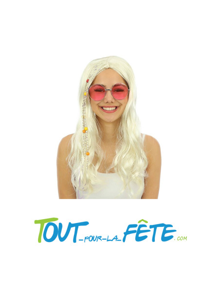 Perruque d'Hippie blond avec tresses Femme