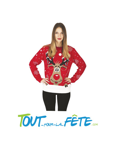 Pull moche de Noel renne taille adulte S