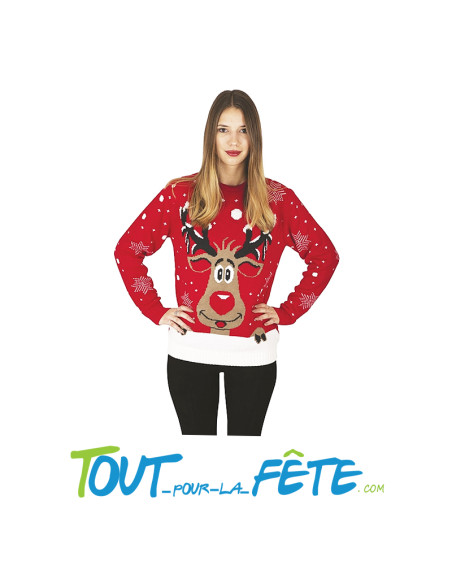 Pull moche de Noel renne taille adulte S