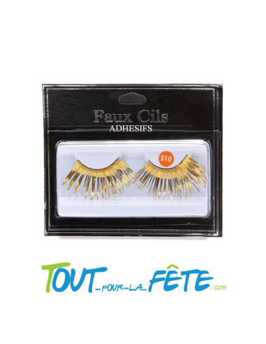 Faux cils doré brillant auto adhésifs