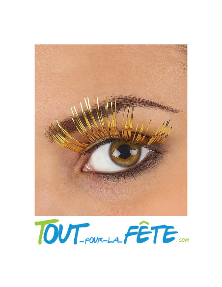 Faux cils doré brillant auto adhésifs