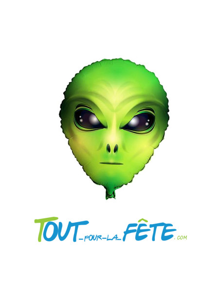 Ballon aluminium tête alien 45 x 50cm