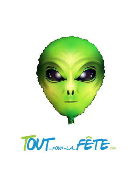 Ballon aluminium tête alien 45 x 50cm