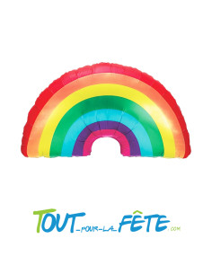 Ballon aluminium arc en ciel 81 cm