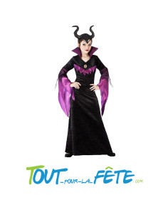 Déguisement reine maléfique noir et violet taille enfant