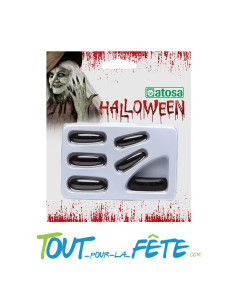 Lot de 10 faux ongles noirs