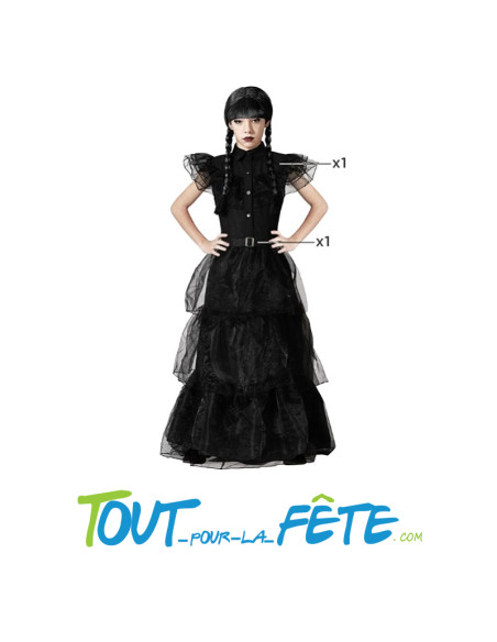 Déguisement de Mercredi Addams ( robe de bal ) taille enfant