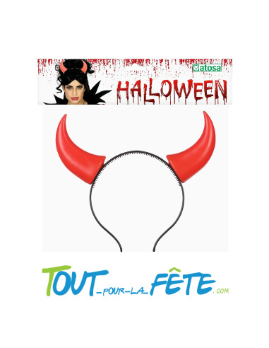 Serre tête corne de diable rouge