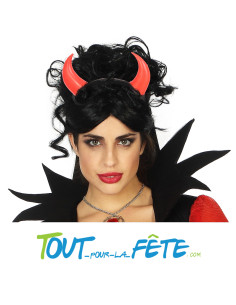 Serre tête corne de diable rouge 2