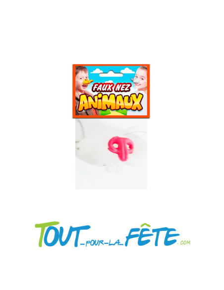 Faux nez de lapin blanc avec élastique faux nez d'animaux