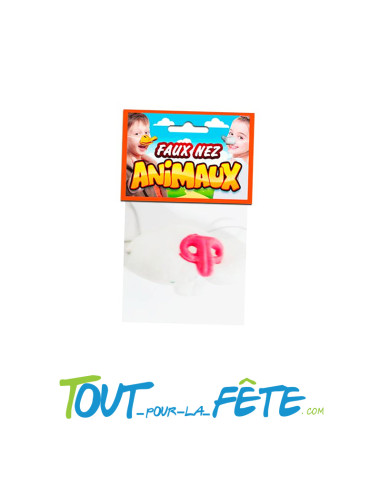 Faux nez de lapin blanc avec élastique faux nez d'animaux