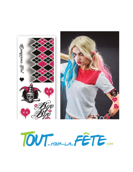 Tatouage harley quinn dangerous girl 30 x 14 cm