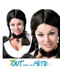 Perruque tresse noir Mercredi Addams 2