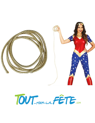 Lasso doré 200 cm de Super Héroïne Wonder Woman...