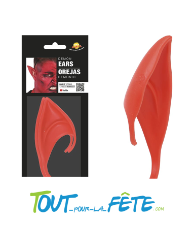 Oreilles de diable rouge en latex prothèses en latex
