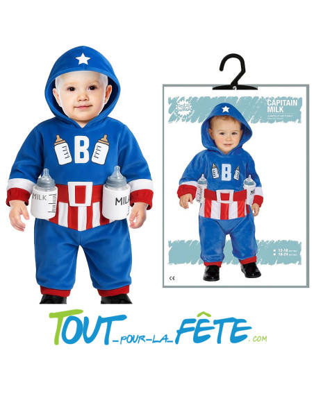 Déguisement capitaine milk bébé 18/24 mois