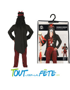 Déguisement chaman vaudou adulte homme Veste, Pantalon, Chapeau, Chemise 2