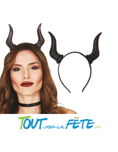 Serre tête cornes de démon noir diable / sorcière / démon / diablesse