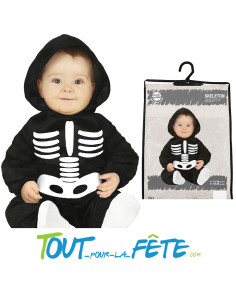 Déguisement de squelette bébé 12/18 mois skeleton Combinaison, Capuche 2