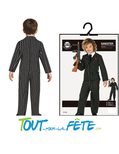 Déguisement de gangster taille enfant Veste, Pantalon, Foulard