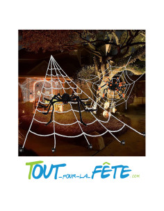 Kit 2 araignées géantes, 20 petite araignées, et toiles d'araignée