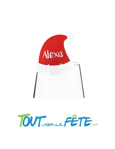 6 marques places bonnet de Noel 6cm x 6 cm