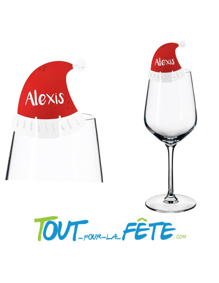 6 marques places bonnet de Noel 6cm x 6 cm