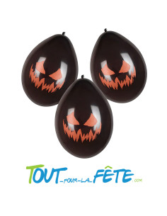 6 ballons en latex citrouille noir 25 cm (gonflage a l'air)