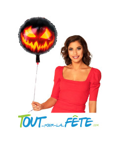 Ballon aluminium rond Creepy pumpkin double face... 2