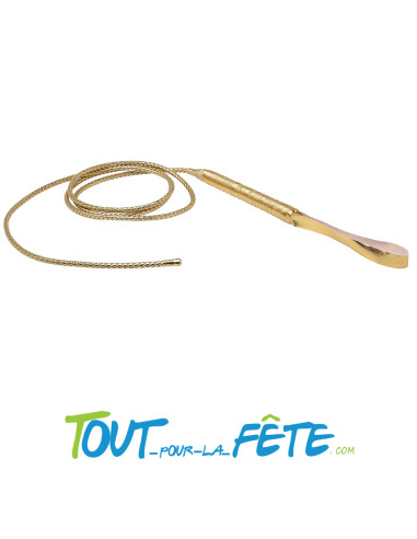 Fouet doré 195cm pour vos soirées costumées