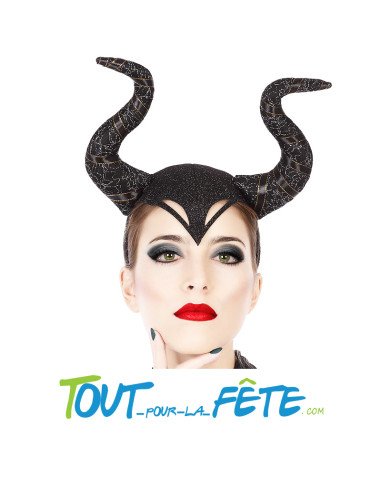 Serre tête corne noir Maléfique
