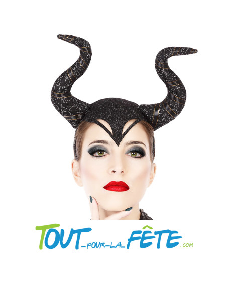 Serre tête corne noir Maléfique
