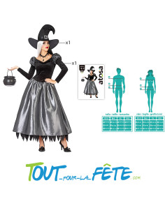 Déguisement de sorcière gris femme adulte 2