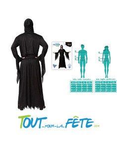Déguisement noir effrayant de zombie homme cagoulé a capuche 2