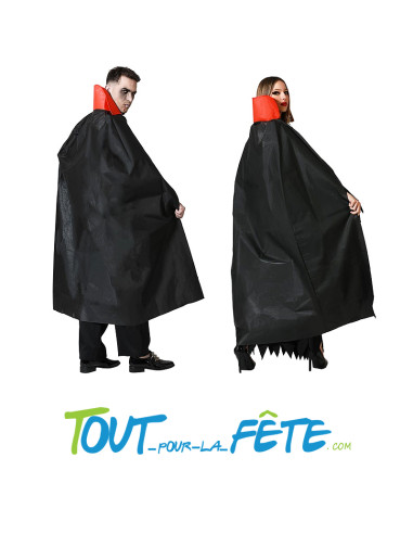 Cape de vampire noir et rouge 140 cm