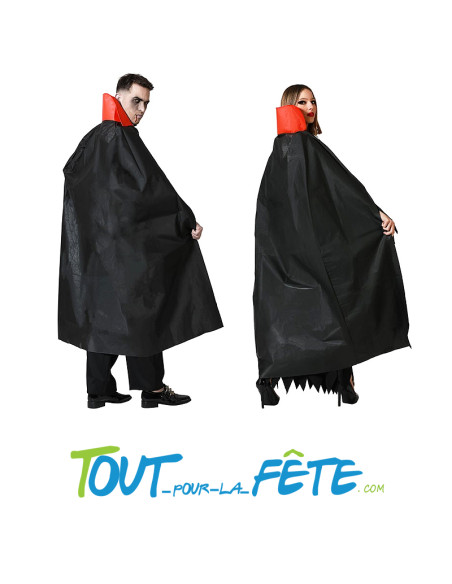Cape de vampire noir et rouge 140 cm