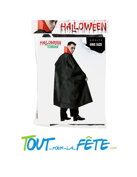 Cape de vampire noir et rouge 140 cm